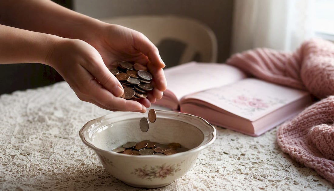 Hands dropping coins into a savings jar