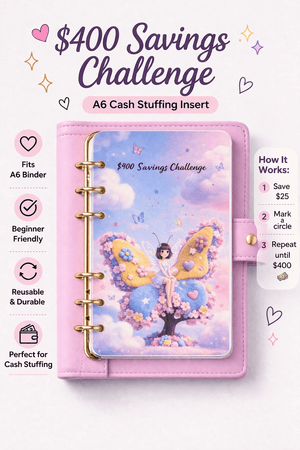 $400 Savings Challenge Bundle - A6 Cash Envelope Challenge - MARIAANDHERJOURNAL