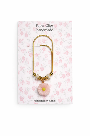 Beaded Flower Paperclip Bookmark-
Planner Clip for Journals and Binders