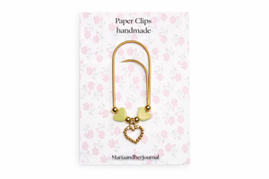 Beaded Heart Paperclip Bookmark-
Planner Clip for Journals and Binders