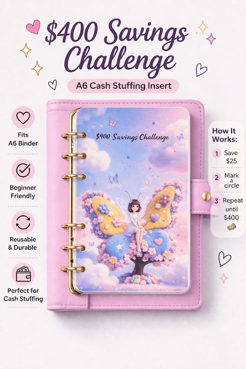 $400 Savings Challenge Bundle - A6 Cash Envelope Challenge