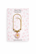 Beaded Flower Paperclip Bookmark- Planner Clip for Journals and Binders - MARIAANDHERJOURNAL