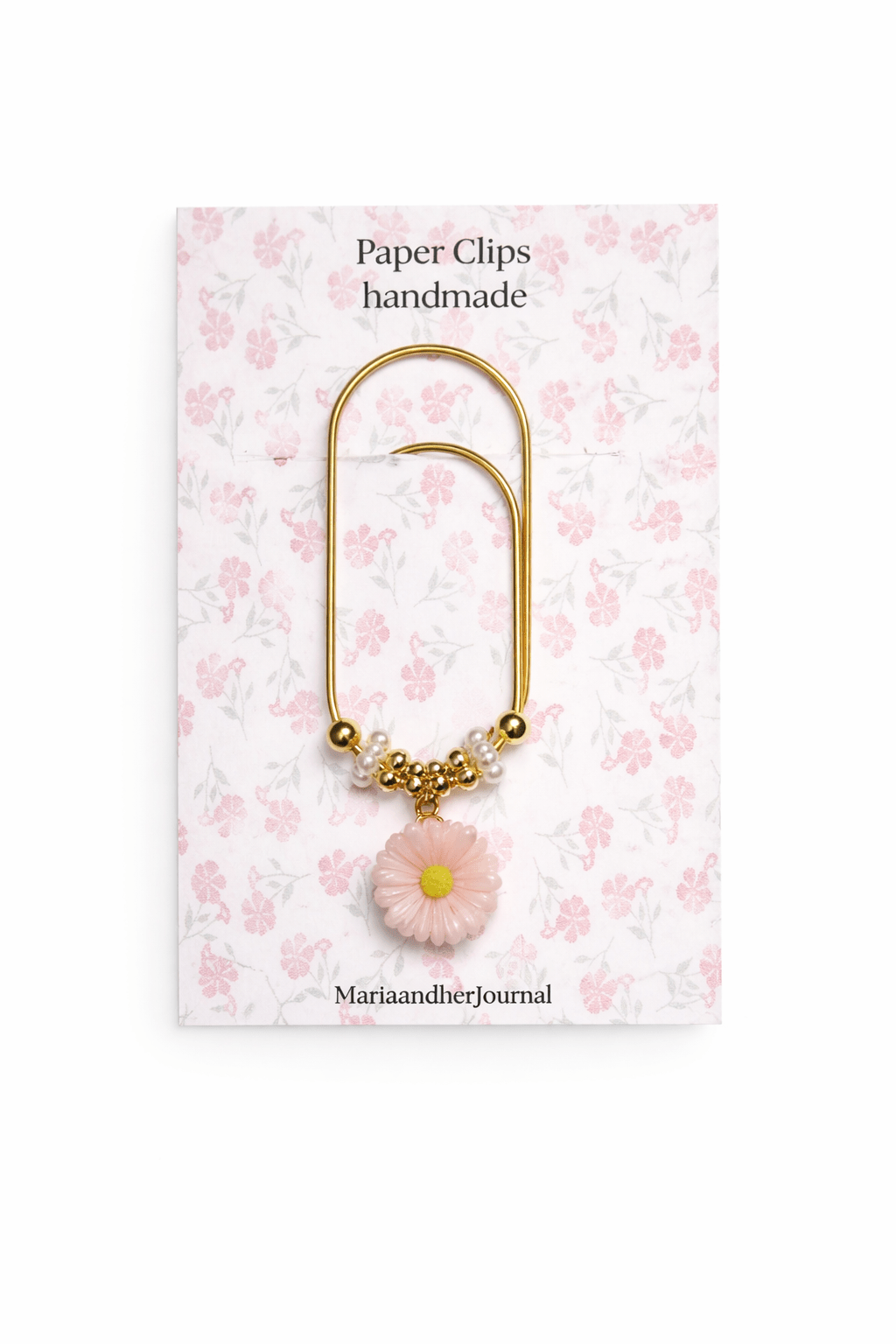 Beaded Flower Paperclip Bookmark- Planner Clip for Journals and Binders - MARIAANDHERJOURNAL