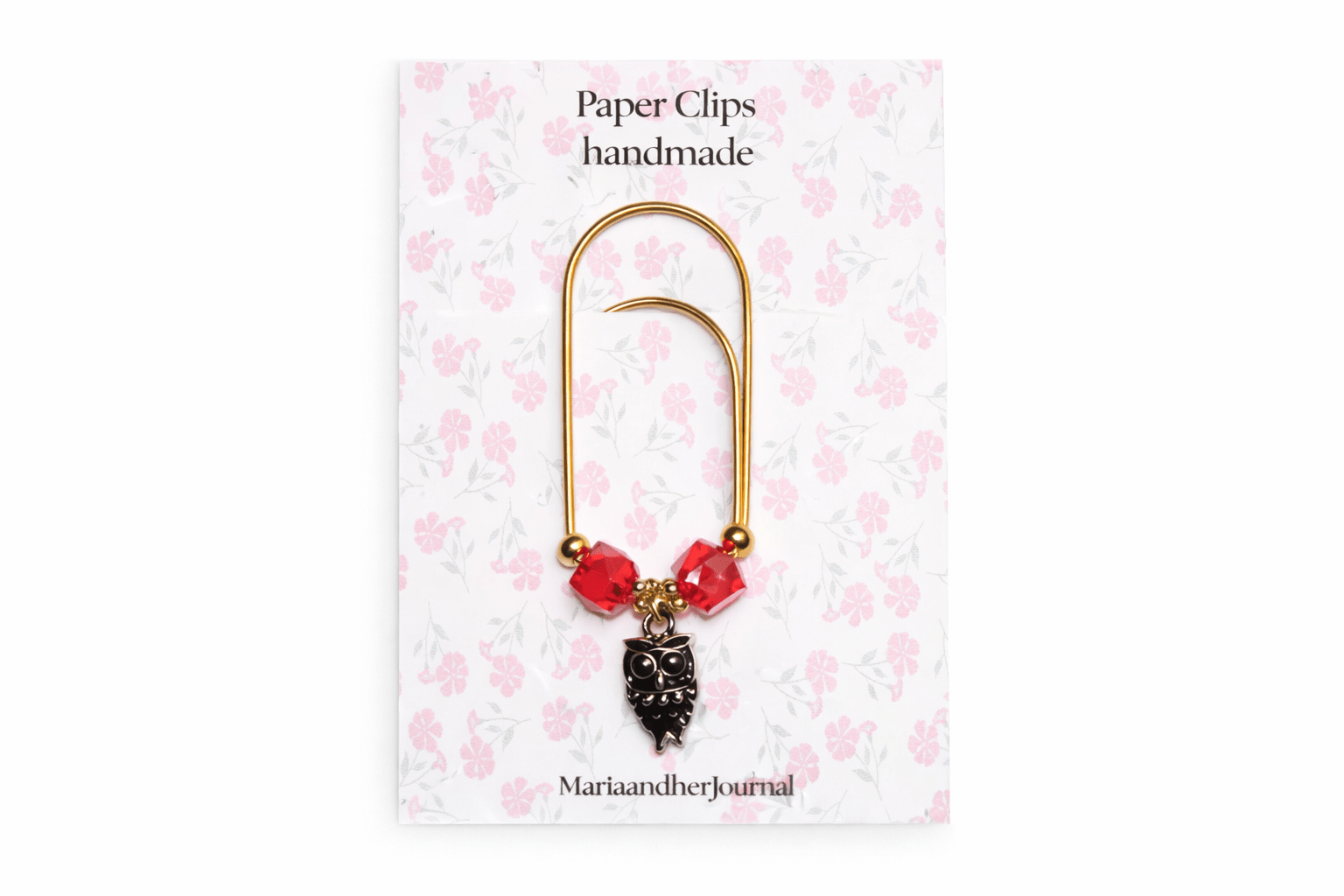 Beaded Owl Paperclip Bookmark- Planner Clip for Journals and Binders - MARIAANDHERJOURNAL