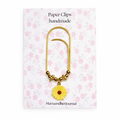 Beaded Sunflower Paperclip Bookmark- Planner Clip for Journals and Binders - MARIAANDHERJOURNAL