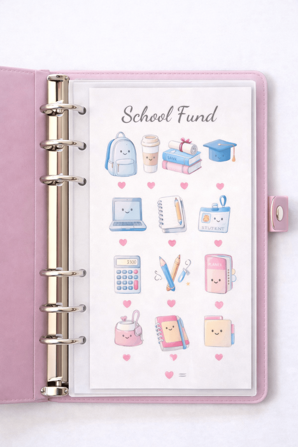 Cash Stuffing A6 Envelope with Dashboard | Binder Insert | Sinking Funds Tracker -“School Fund” - MARIAANDHERJOURNAL