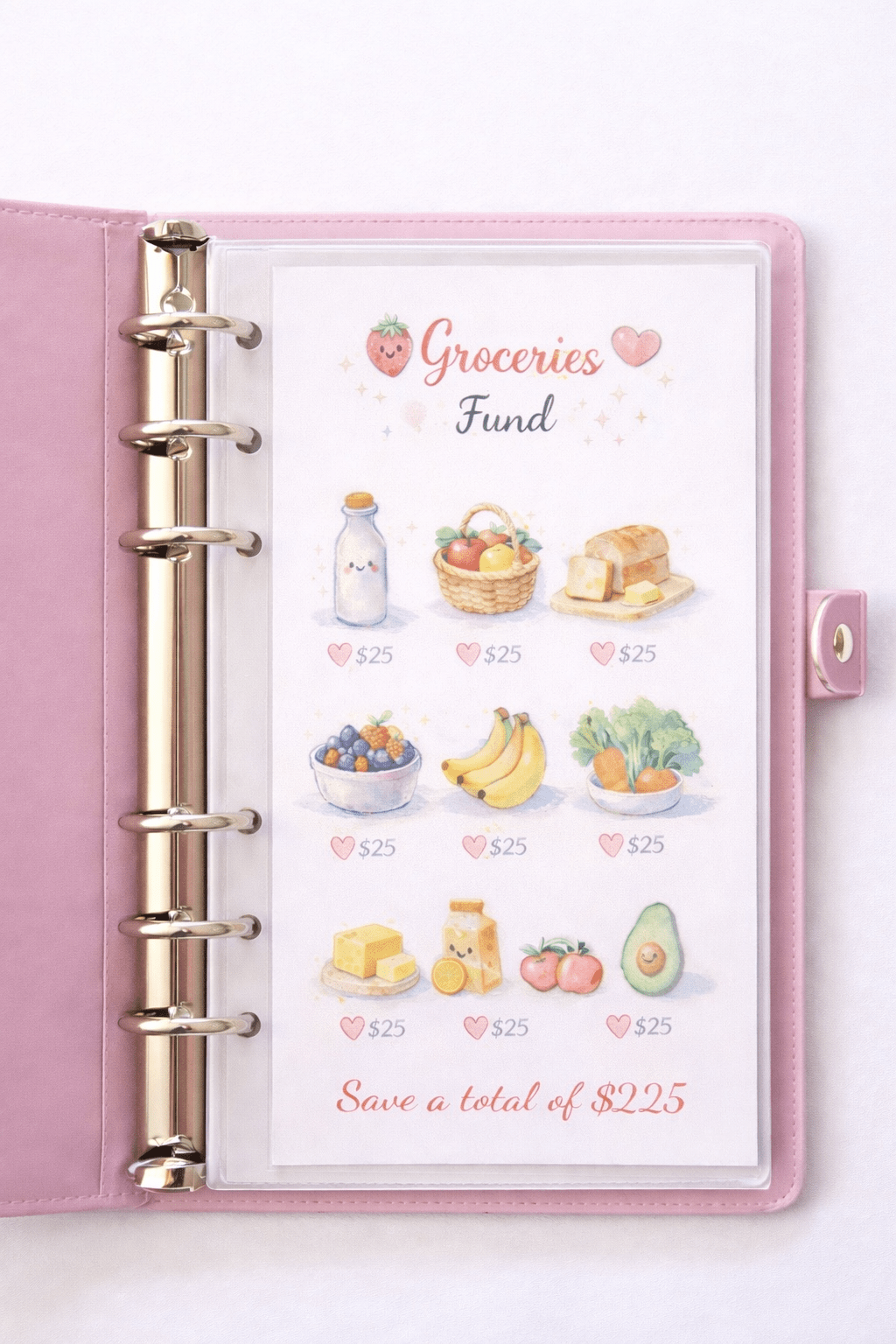 Cash Stuffing A6 Envelope with Dashboard|Binder Insert | Sinking Funds Tracker - “Groceries Fund” - MARIAANDHERJOURNAL