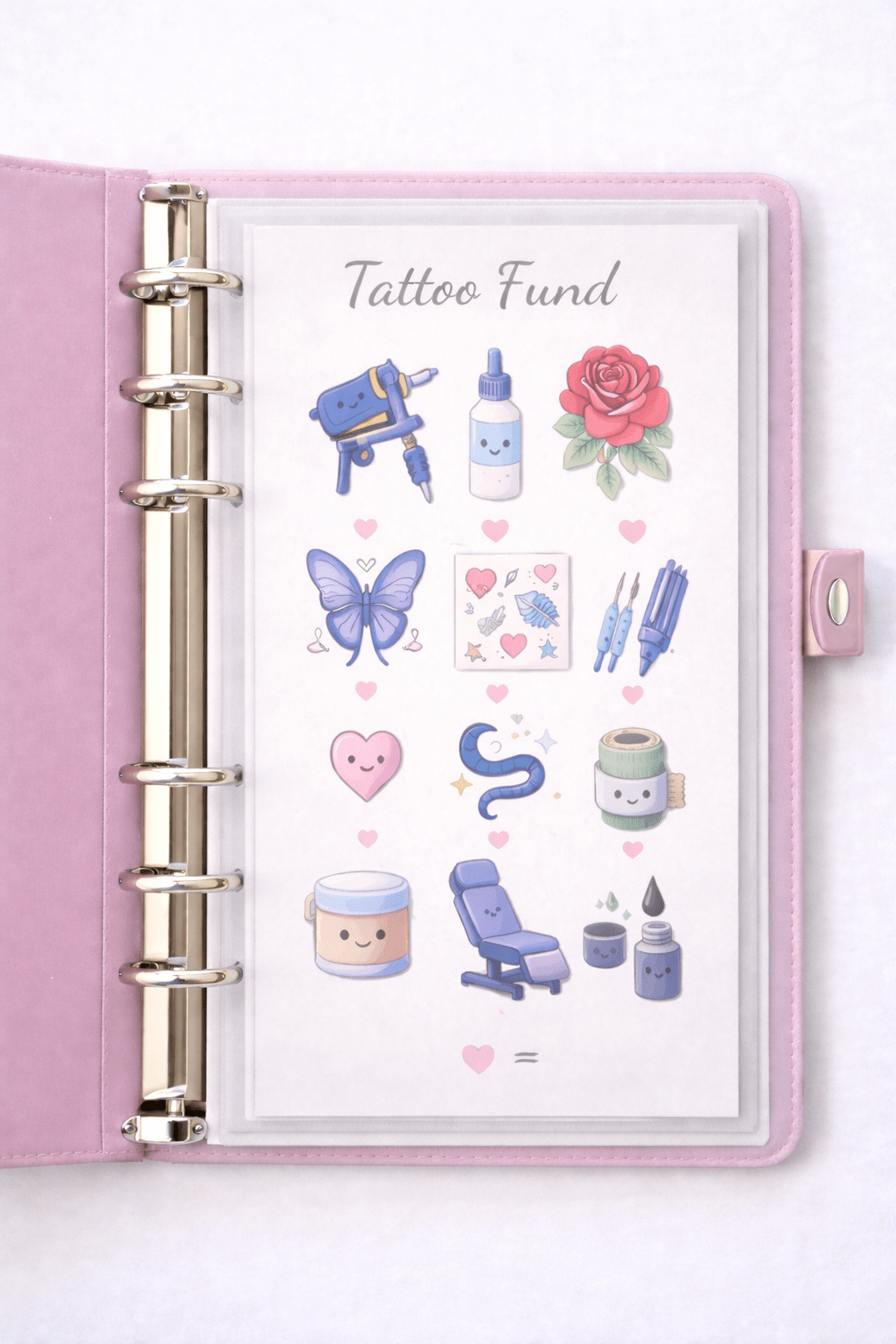 Cash Stuffing A6 Envelope with Dashboard|Binder Insert | Sinking Funds Tracker - “Tattoo Fund” - MARIAANDHERJOURNAL
