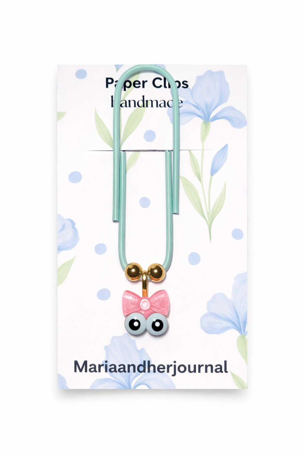 Handmade Cute Charm Paper Clip Bookmark – Aesthetic Planner Clip for Journals & Books - MARIAANDHERJOURNAL
